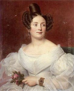 Portrait De Jeune Femme Au Bouquet