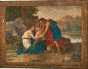 Mythologische Szene, Scena Mitologica (die Ruckkehr Des Achilles / Il Ritorno Di Achille) by Giuseppe Cammarano