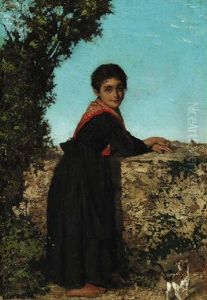 Young Girl Waiting by Michele Cammarano