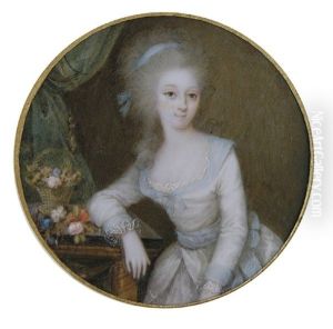 Portrait De Jeune Femme, Les Cheveux Poudres. by Ignazio Pio Vittoriano Campana