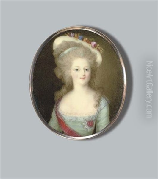 Empress Maria Fyodorovna Of Russia, Nee Duchess Sophie Dorothy Of Wurttemberg, In Lace-bordered Pale Blue Dress - view 1