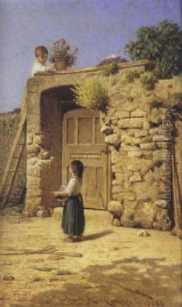 Fanciulli Nel Cortile, 1886 - view 1