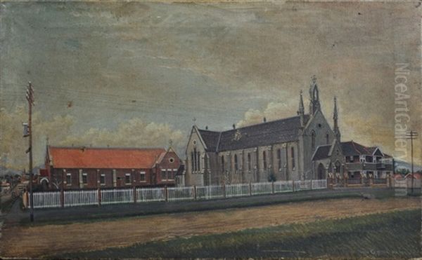Church & Street Corner With Distant Hills, Nov - view 1
