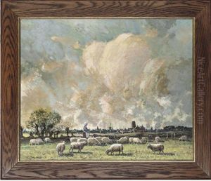 Tending The Flock, Damme Near Bruges Tending The Flock, Damme Near Bruges