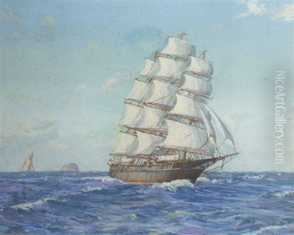A Three-master Running Downwind With Ailsa Craig Off Her Stern - view 1
