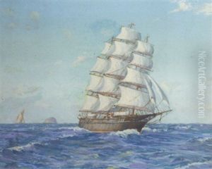 A Three-master Running Downwind With Ailsa Craig Off Her Stern A Three-master Running Downwind With Ailsa Craig Off Her Stern