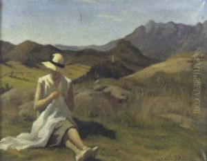 Signora Che Cuce Nel Paesaggio Signora Che Cuce Nel Paesaggio