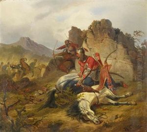 Schlachtenszene by Wilhelm Camphausen