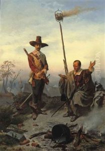 Wallenstein And Max Piccolomini From Friedrich Schiller's Trilogy Wallensteins Tod by Wilhelm Camphausen