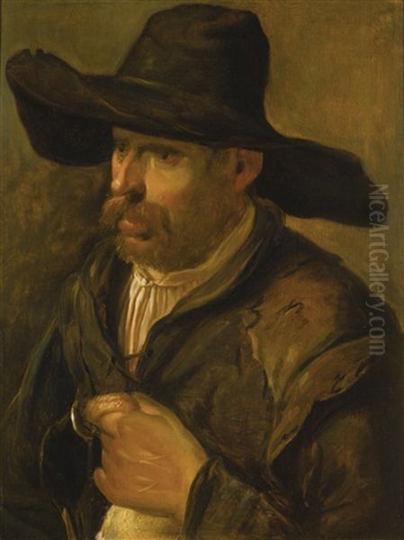 A Peasant Holding A Duck - view 1