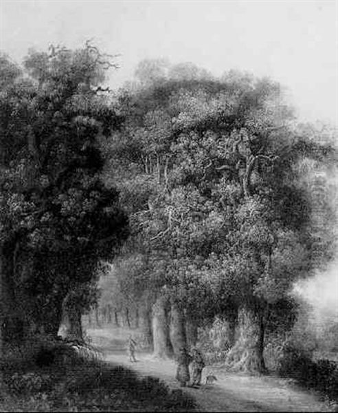 Peasants On A Path In A Forest - view 1