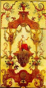 A Girl And A Putto At Her Side Set In A Border Decorated With Mannerist Designs by Jan Camphuysen