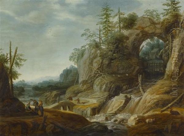 Weite Felsenlandschaft Mit Einer Brucke - view 1