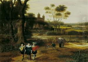 Landschaft Mit Promenierender Und Musizierender Gesellschaft by Joachim Govertsz. Camphuysen