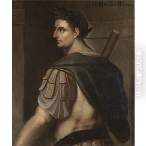 Portrait Of The Emperor Tiberius, Standing, In Profile, Wearing A Laurel Wreath - view 1