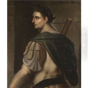 Portrait Of The Emperor Tiberius, Standing, In Profile, Wearing A Laurel Wreath