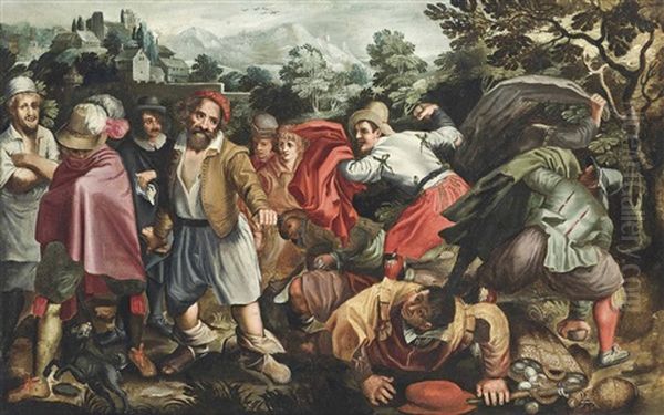 Peasants Brawling In A Landscape - view 1