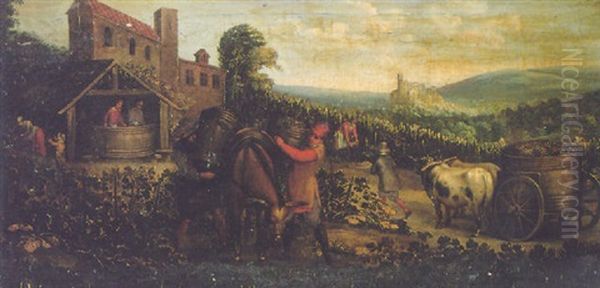 Peasants Harvesting Grapes - view 1
