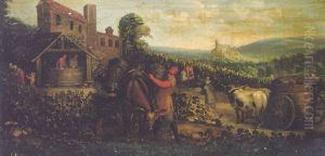 Peasants Harvesting Grapes by Vincenzo Campi