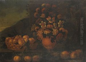 Still Life Of Flowers And Fruit Still Life Of Flowers And Fruit