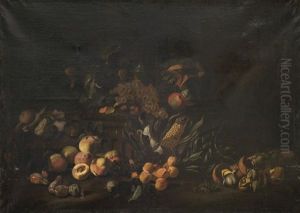 Nature Morte Aux Champignons, Epis De Mais Et Fruits by Michelangelo di Campidoglio