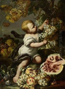 Stillleben Mit Trauben, Melone Und Putto
