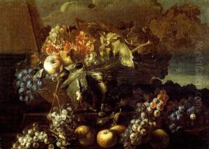 Natura Morta Di Frutta Con Uva, Melograni E Mele