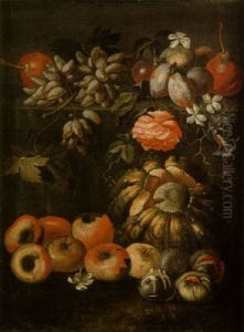 Nature Morte De Fruits Et De Fleurs by Michelangelo di Campidoglio