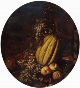 Melons, Pomegranates, Grapes, Figs And Apples In A Clearing