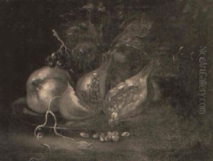Pomegranates And Grapes On A Plate
