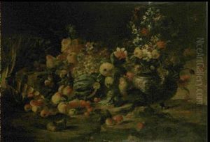 Nature Morte De Fleurs Et De Fruits by Michelangelo di Campidoglio