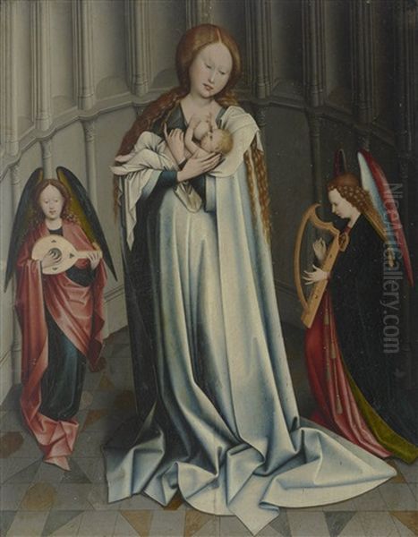The Virgin And Child In An Apse With Two Angels - view 1