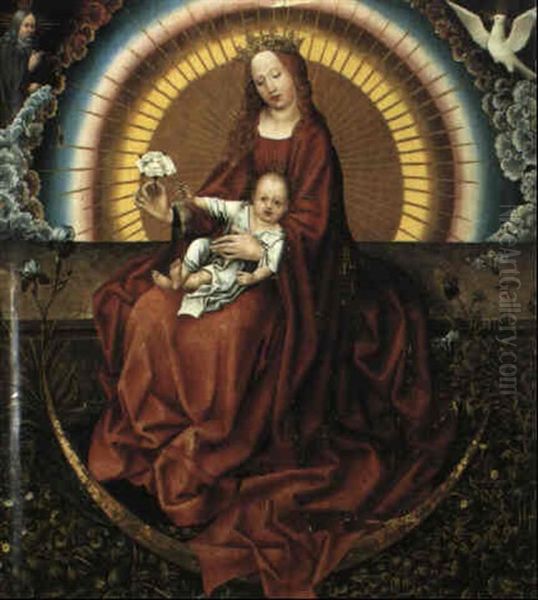 Vierge A L'enfant Tenant Une Fleur - view 1