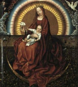 Vierge A L'enfant Tenant Une Fleur by Robert Campin