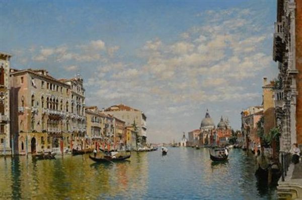 Gondoliers On The Grand Canal, Venice - view 1