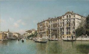 Gondoliers On The Grand Canal Near The Ca D'oro, Venice