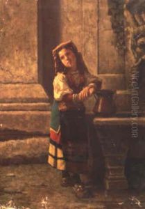 Young Peasant Girl With Water Pitcher Young Peasant Girl With Water Pitcher
