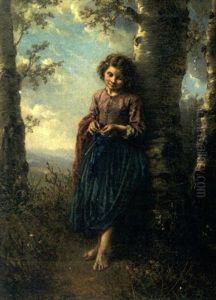 A Young Lady Leaning Against A Tree