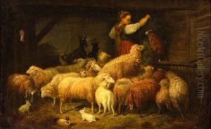 The Shepherdess In The Barn by Henry Campotosto