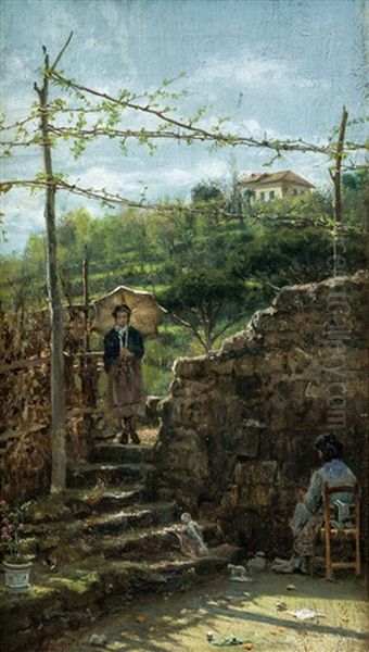 Angolo Del Cascinale Con Figure - view 1