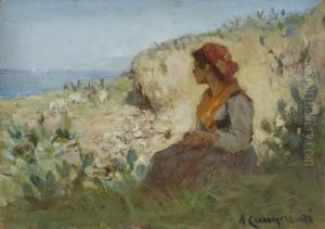 Guardando Il Mare Di Capri by Alceste Campriani