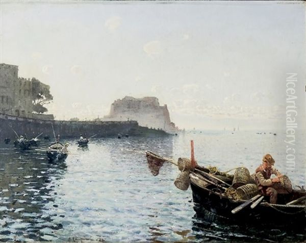 Pescatori Nel Golfo Di Napoli - Naples Gulf With Fishermen - view 1