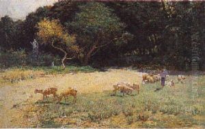 Gregge Al Pascolo by Alceste Campriani
