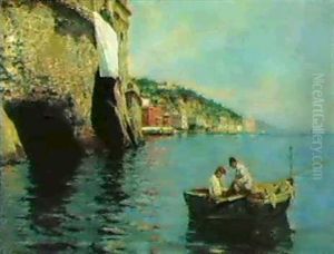 Pescatori Sotto Costa by Alceste Campriani