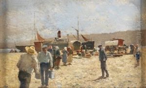 Escena De Puerto by Tomas Campuzano Y Aguirre