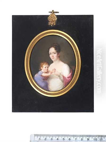 Antonie Conradine Sophie Juliane Dorothea Von Linstow (nee Wernich) And Her Child - view 1