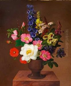 En Broget Buket Blomster by Johannes Ludwig Camradt
