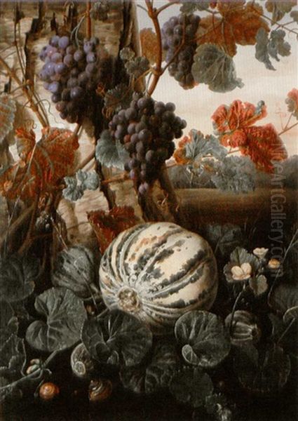 Still Life With Melon, Snails, And Grapes - view 1