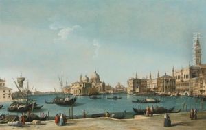 Venice, A View Of The Entrance To The Grand Canal With The Bacino Di San Marco