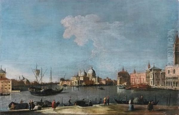 Venice, A View Of The Bacino Di San Marco Looking Towards The Punta Della Dogana, With The Bucintoro Anchored At The Edge Of The Piazzetta - view 1